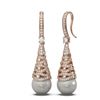 Image 2 : 1.84 ctw Diamond & Pearl Earrings 18K Rose Gold - REF-207X8A