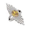 Image 3 : 4.57 ctw Canary Citrine & Diamond Ring 18K White Gold - REF-263Y6X
