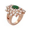 Image 1 : 6.12 ctw Emerald & Diamond Ring 18K Rose Gold - REF-285A6N