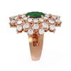 Image 2 : 6.12 ctw Emerald & Diamond Ring 18K Rose Gold - REF-285A6N