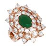 Image 3 : 6.12 ctw Emerald & Diamond Ring 18K Rose Gold - REF-285A6N