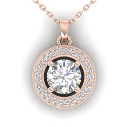 1.1 ctw Certified VS/SI Diamond Micro Stud Necklace 14k Rose Gold - REF-180G2W