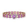 Image 1 : 24.82 ctw Amethyst & Diamond Bracelet 14K Yellow Gold - REF-218Y2X
