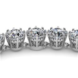 30 ctw SI Certified Diamond Necklace Vintage 18K White Gold - REF-4830A2N