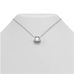 2 ctw Oval Diamond Necklace 18K White Gold - REF-822K3Y