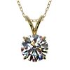 Image 1 : 1 ctw Certified Quality Diamond Solitaire Necklace 10k Yellow Gold - REF-141R3K