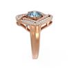 Image 2 : 3.12 ctw Aquamarine & Diamond Ring 18K Rose Gold - REF-175F3M
