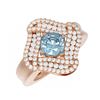 Image 3 : 3.12 ctw Aquamarine & Diamond Ring 18K Rose Gold - REF-175F3M