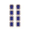 Image 1 : 12.33 ctw Sapphire & Diamond Micro Pave Halo Earrings 10k Rose Gold - REF-163M6G