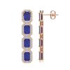 Image 2 : 12.33 ctw Sapphire & Diamond Micro Pave Halo Earrings 10k Rose Gold - REF-163M6G