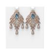 Image 1 : 12.96 ctw Blue Topaz & Diamond Earrings 18K Rose Gold - REF-674K9Y