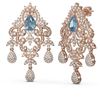 Image 2 : 12.96 ctw Blue Topaz & Diamond Earrings 18K Rose Gold - REF-674K9Y