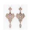 Image 1 : 10.1 ctw Morganite & Diamond Earrings 18K Rose Gold - REF-707N3F