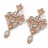 Image 3 : 10.1 ctw Morganite & Diamond Earrings 18K Rose Gold - REF-707N3F