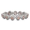 Image 1 : 31.35 ctw Morganite & Diamond Victorian Bracelet 14K White Gold - REF-1063M3G