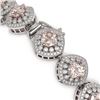 Image 3 : 31.35 ctw Morganite & Diamond Victorian Bracelet 14K White Gold - REF-1063M3G