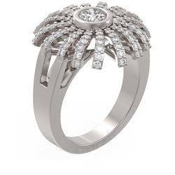 1.5 ctw Diamond Ring 18K White Gold - REF-250X2A