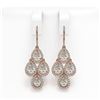 Image 1 : 5.85 ctw Pear Cut Diamond Micro Pave Earrings 18K Rose Gold - REF-817K6Y