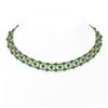 Image 1 : 63.65 ctw Jade & Diamond Necklace 10K Rose Gold - REF-527M3G