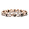 Image 2 : 15.47 ctw Black & Diamond Micro Pave Bracelet 18K Rose Gold - REF-1171K4Y