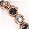 Image 3 : 15.47 ctw Black & Diamond Micro Pave Bracelet 18K Rose Gold - REF-1171K4Y