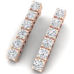 6 ctw Certified SI Diamond Earrings 18K Rose Gold - REF-660A2N