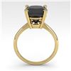 Image 3 : 6.0 ctw Cushion Black Diamond Engagment Designer Ring 18k Yellow Gold - REF-133M8G