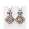 Image 1 : 6.71 ctw Morganite & Diamond Earrings 18K Rose Gold - REF-320H8R
