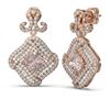 Image 2 : 6.71 ctw Morganite & Diamond Earrings 18K Rose Gold - REF-320H8R