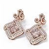 Image 3 : 6.71 ctw Morganite & Diamond Earrings 18K Rose Gold - REF-320H8R