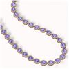 Image 2 : 40.53 ctw Tanzanite & Diamond Micro Pave Halo Necklace 10k Rose Gold - REF-845A8N