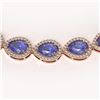 Image 3 : 40.53 ctw Tanzanite & Diamond Micro Pave Halo Necklace 10k Rose Gold - REF-845A8N