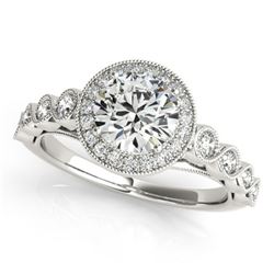 1.5 ctw Certified VS/SI Diamond Halo Ring 18k White Gold - REF-299G6W