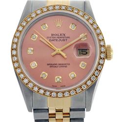 Rolex Ladies Two Tone 14K Gold/ss, Diamond Dial & Diamond Bezel, Sapphire Crystal - REF-434H4W