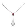 Image 1 : 4.77 ctw Ruby & Diamond Necklace 18K White Gold - REF-283H6R