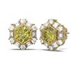 Image 2 : 3.74 ctw Fancy Yellow Diamond Earrings 18K Yellow Gold - REF-504Y2X