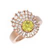 Image 3 : 2.58 ctw Fancy Yellow Diamond Ring 18K Rose Gold - REF-420W4H