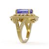 Image 3 : 5.86 ctw Certified Tanzanite & Diamond Victorian Ring 14K Yellow Gold - REF-345R5K