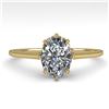 Image 1 : 1.0 ctw VS/SI Oval Diamond Engagment Ring 18k Yellow Gold - REF-315H2R
