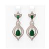 Image 1 : 8.96 ctw Emerald & Diamond Earrings 18K Rose Gold - REF-336N4F