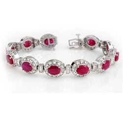 16.0 ctw Ruby & Diamond Bracelet 14k White Gold - REF-400A2N