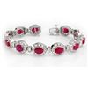 Image 1 : 16.0 ctw Ruby & Diamond Bracelet 14k White Gold - REF-400A2N