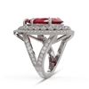 Image 3 : 16.29 ctw Certified Ruby & Diamond Victorian Ring 14K White Gold - REF-345Y5X