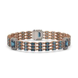 27.1 ctw London Topaz & Diamond Bracelet 14K Rose Gold - REF-327M3G