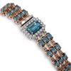 Image 3 : 27.1 ctw London Topaz & Diamond Bracelet 14K Rose Gold - REF-327M3G