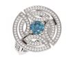 Image 3 : 2.15 ctw Intense Blue Diamond Ring 18K White Gold - REF-256W4H