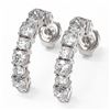 Image 1 : 4 ctw Cushion Cut Diamond Designer Earrings 18K White Gold - REF-414G2W