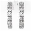Image 2 : 4 ctw Cushion Cut Diamond Designer Earrings 18K White Gold - REF-414G2W