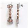 Image 2 : 11.02 ctw Morganite & Diamond Earrings 14K Rose Gold - REF-258H2R