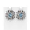 Image 1 : 11.4 ctw Aquamarine & Diamond Earrings 18K White Gold - REF-527M3G